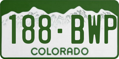 CO license plate 188BWP