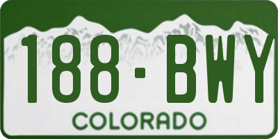 CO license plate 188BWY