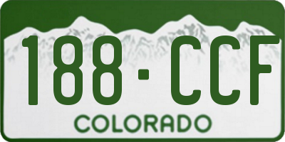 CO license plate 188CCF