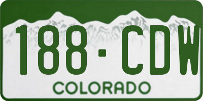 CO license plate 188CDW