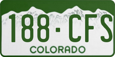 CO license plate 188CFS