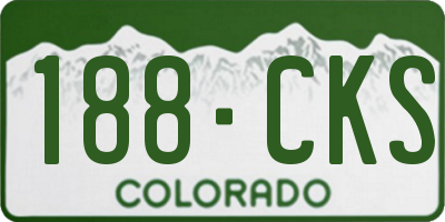 CO license plate 188CKS