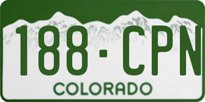 CO license plate 188CPN
