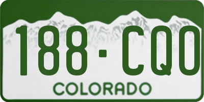 CO license plate 188CQO