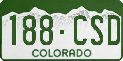CO license plate 188CSD