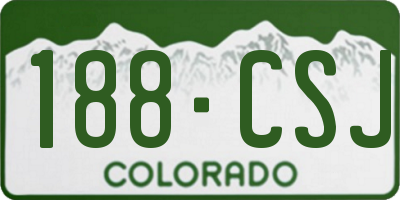 CO license plate 188CSJ