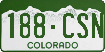 CO license plate 188CSN