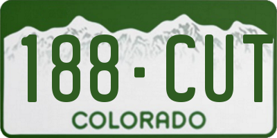 CO license plate 188CUT