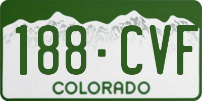 CO license plate 188CVF