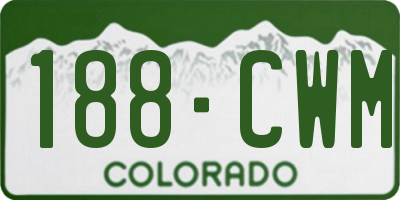 CO license plate 188CWM