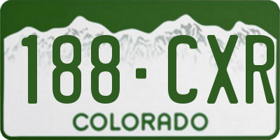 CO license plate 188CXR
