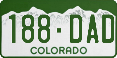 CO license plate 188DAD