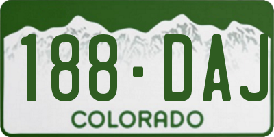 CO license plate 188DAJ