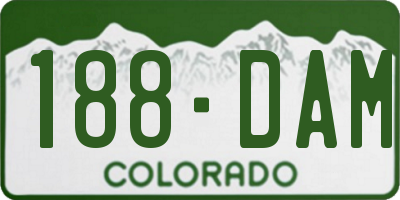 CO license plate 188DAM