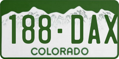 CO license plate 188DAX