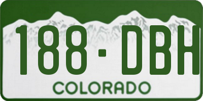 CO license plate 188DBH