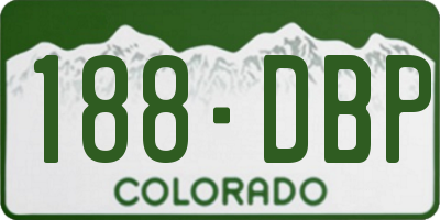 CO license plate 188DBP