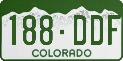 CO license plate 188DDF