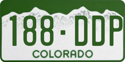 CO license plate 188DDP