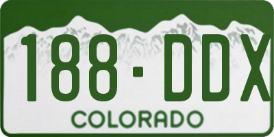 CO license plate 188DDX