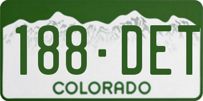 CO license plate 188DET