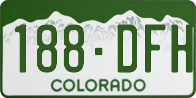 CO license plate 188DFH