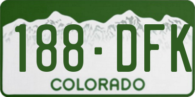 CO license plate 188DFK