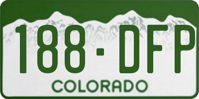 CO license plate 188DFP