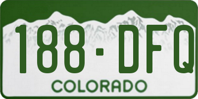 CO license plate 188DFQ