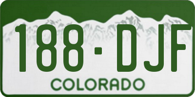 CO license plate 188DJF