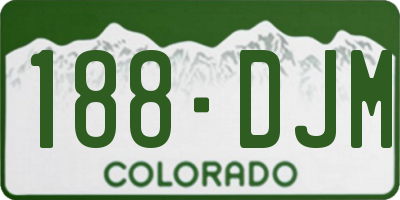 CO license plate 188DJM