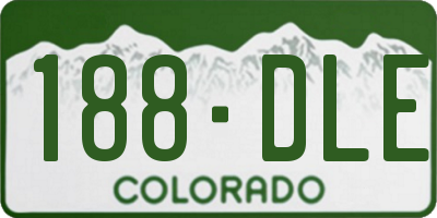 CO license plate 188DLE