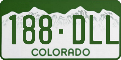 CO license plate 188DLL