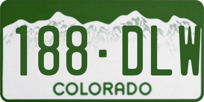 CO license plate 188DLW