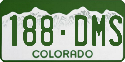 CO license plate 188DMS