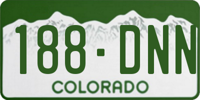 CO license plate 188DNN
