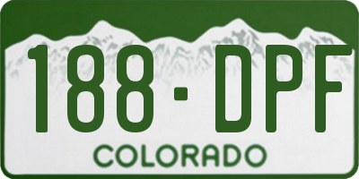 CO license plate 188DPF