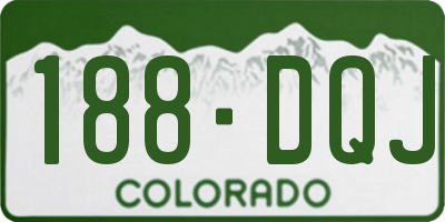 CO license plate 188DQJ