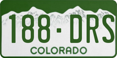 CO license plate 188DRS
