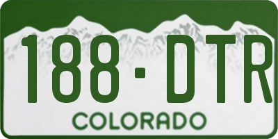 CO license plate 188DTR