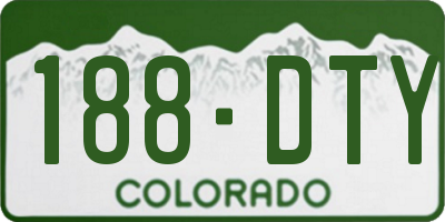 CO license plate 188DTY