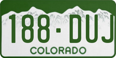 CO license plate 188DUJ
