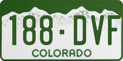 CO license plate 188DVF