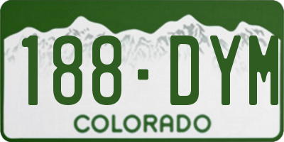 CO license plate 188DYM