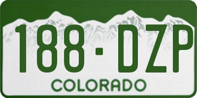 CO license plate 188DZP