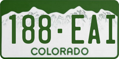CO license plate 188EAI