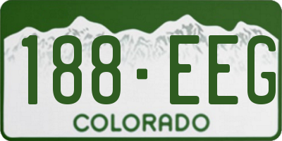 CO license plate 188EEG