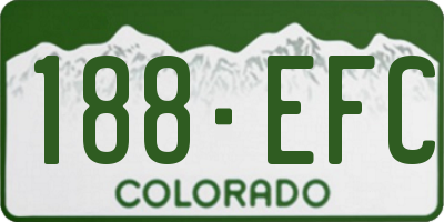 CO license plate 188EFC