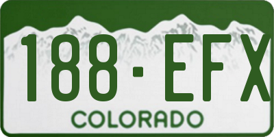 CO license plate 188EFX