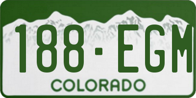 CO license plate 188EGM